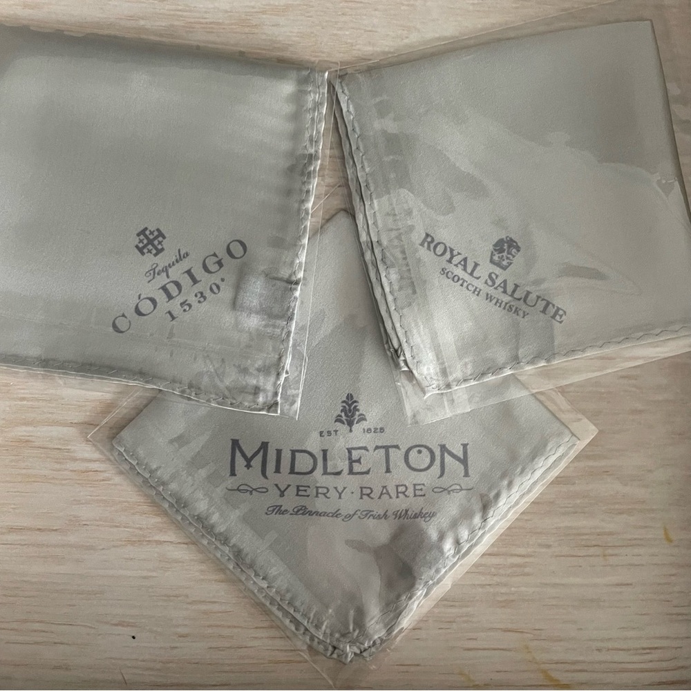 Choice of One Silver Silk branded Handkerchief